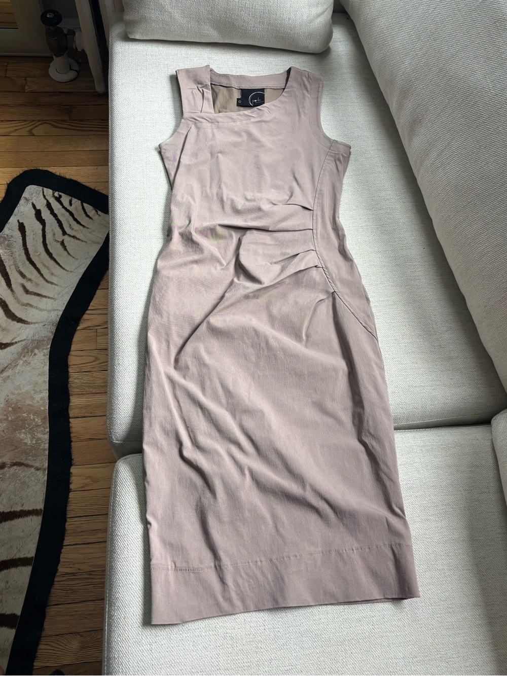 Porto Midi Asymmetrical Neck Dress